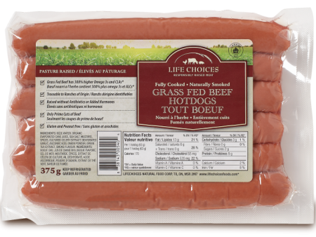 HOT DOGS 375G GRASS FED BEEF LIFE CHOICES For Discount