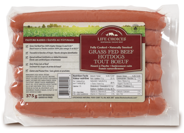 HOT DOGS 375G GRASS FED BEEF LIFE CHOICES For Discount