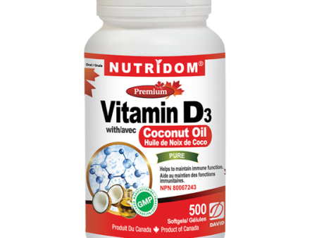 D3 +HUILE COCO 500CAP NUTRID For Sale