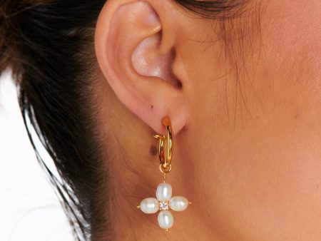 Vanessa Mooney The Lana Pearl Earrings ~ Pearl Gold For Sale