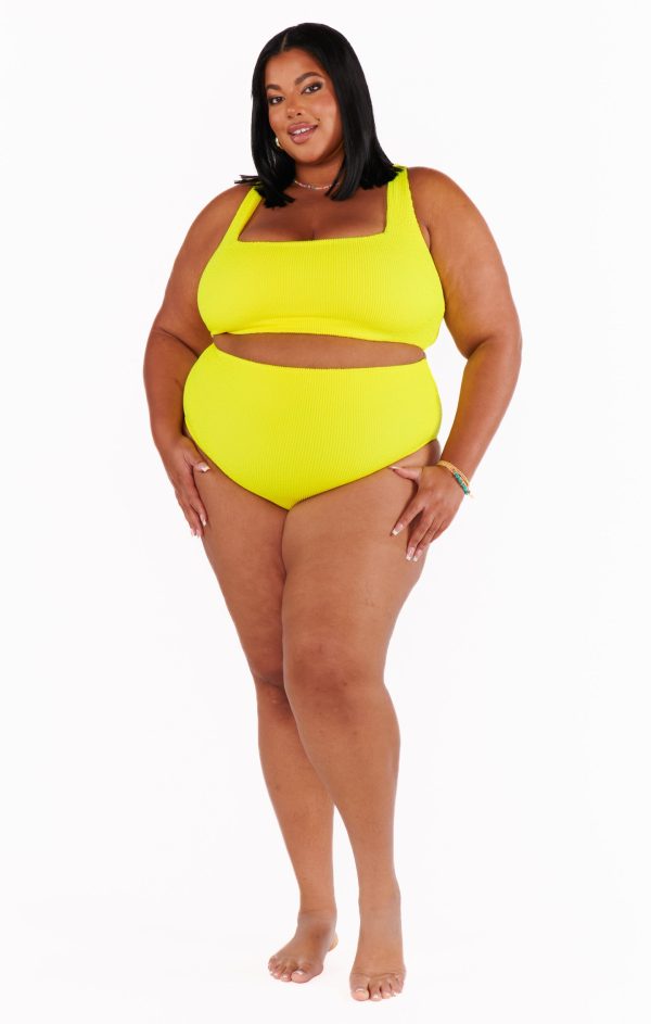 Hot Tub Top ~ Highlighter Yellow Scrunch Cheap