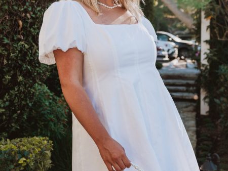 Mia Dress ~ White Poplin Sale