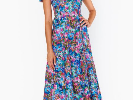 Mia Midi Dress ~ Painterly Meadows Hot on Sale