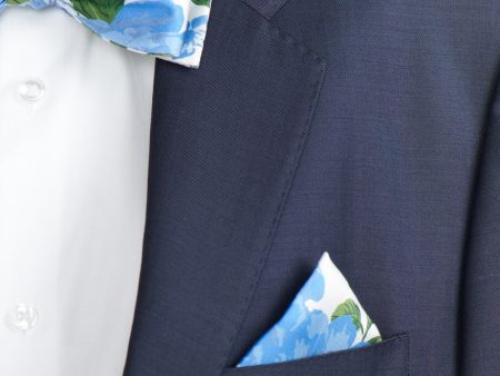 Sam Pocket Square ~ Cottage Floral Blue For Sale