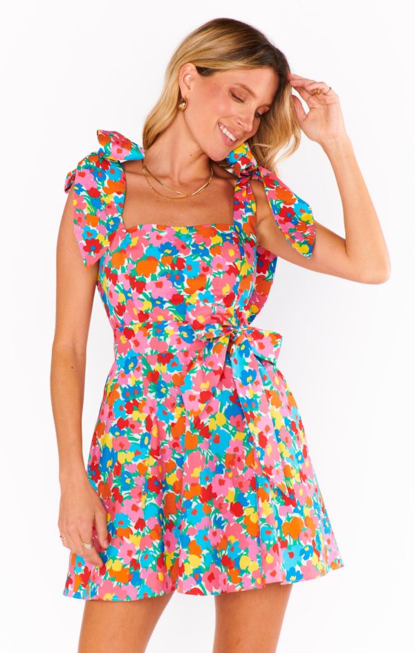 Claire Mini Dress ~ Bright Begonias Hot on Sale