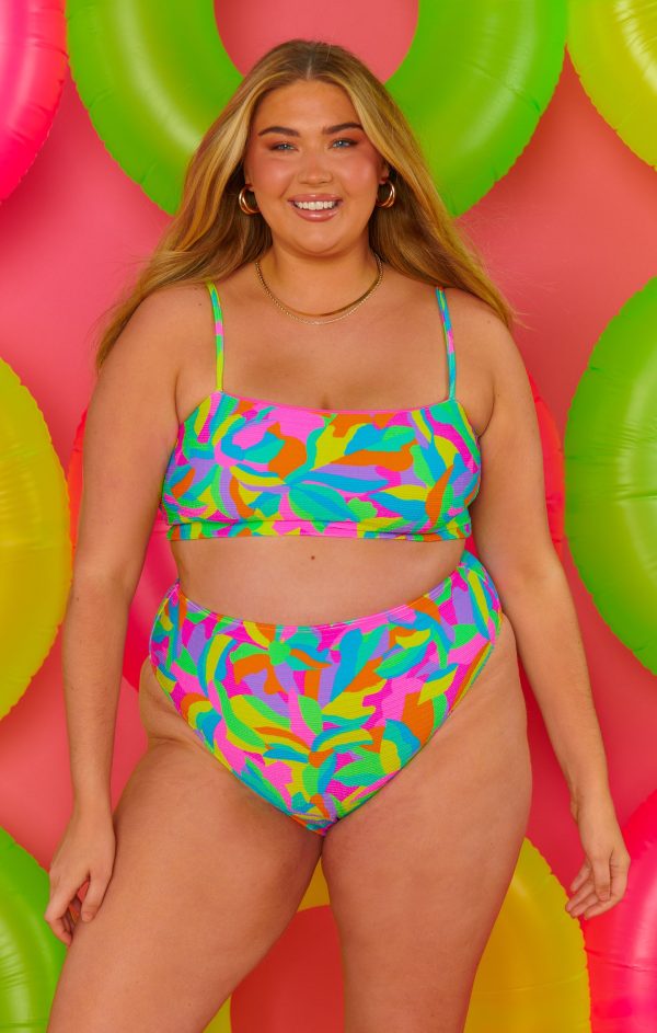 Destin Top ~ Neon Tropics Contour Scrunch Cheap