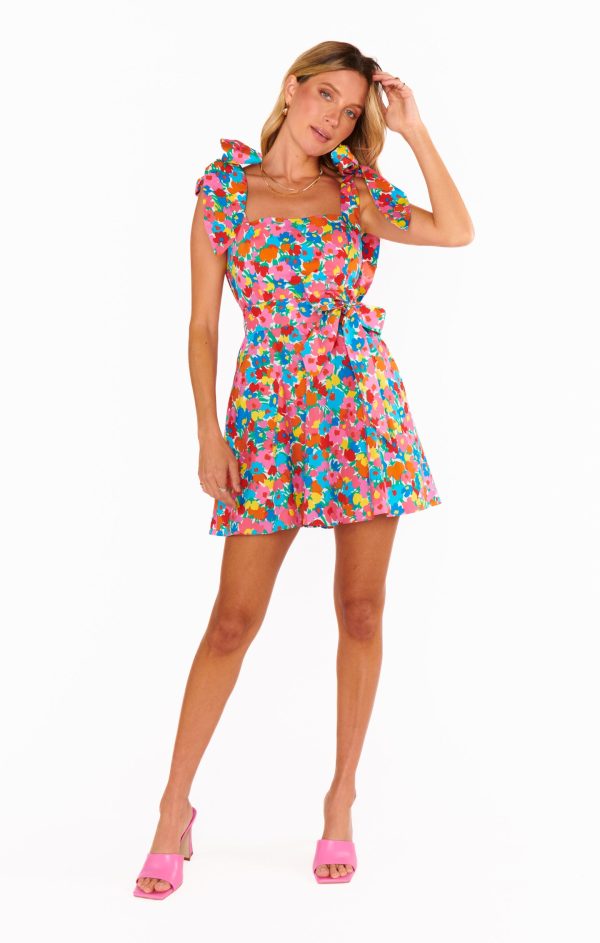 Claire Mini Dress ~ Bright Begonias Hot on Sale