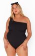 Anchor One Piece ~ Black Scrunch Hot on Sale